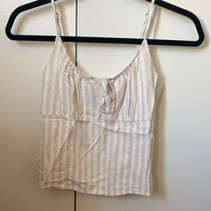Abercrombie & Fitch Striped Cream Camisole Top